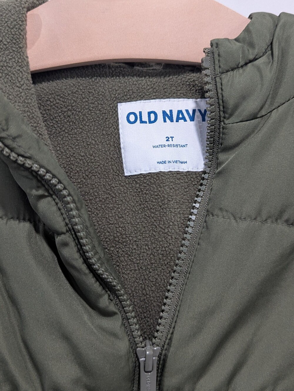 Old Navy Kids Blue Green Dinosaur Dino Spike Puffer Jacket Coat Toddler Boys 2T - Picture 4 of 5